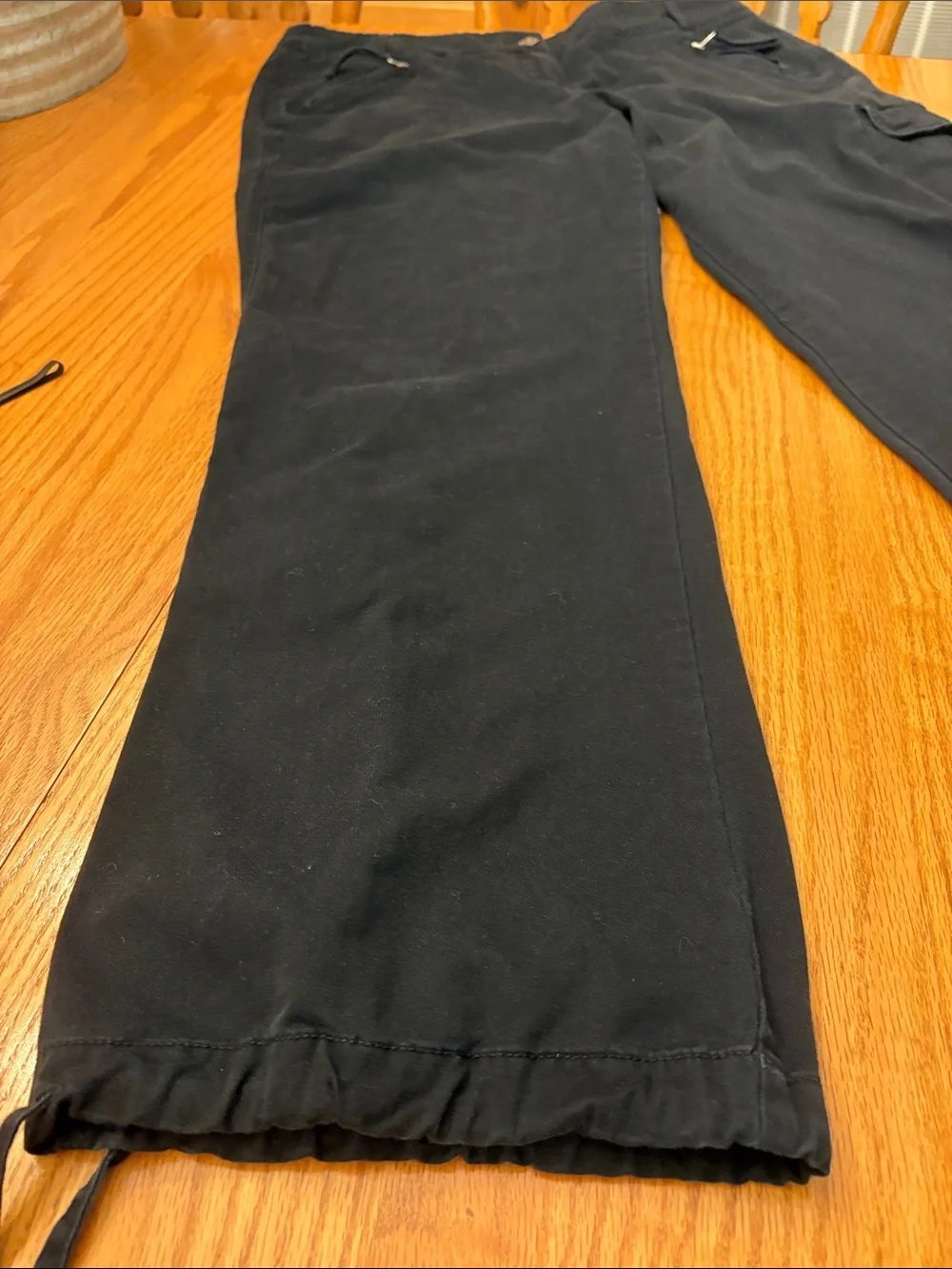 New York & Company Black Drawstring Hem Joggers